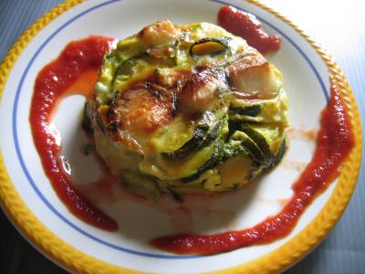 Cuisine diététique : Assiette de clafoutis aux courgettes