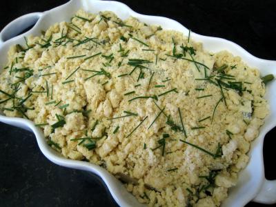Crumble aux haricots verts et sa crème d'ail - 13.2
