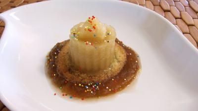 Image : recette Rhubarbe, croustillants, granité pommes poires