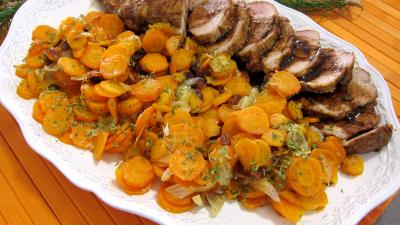 Noël : Assiette de porc aux carottes et sa sauce aux clémentines