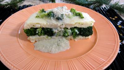 Recette élaborée : Assiette de farci de brocolis à la polenta