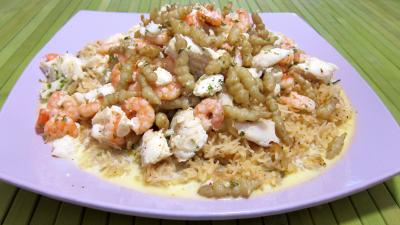 Noël : Assiette de crones et églefin en risotto