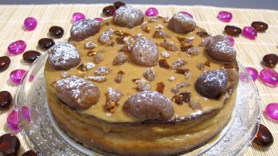 Dessert avec des fruits : Cheese cake aux châtaignes