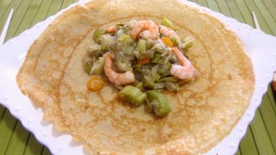Cuisine diététique : Blancs de poireaux à la chinoise et ses crêpes