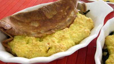 Recette élaborée : Cassolettes de blettes et ses crêpes soufflées