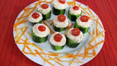 Recettes rapides : Assiette de concombre farci aux crevettes