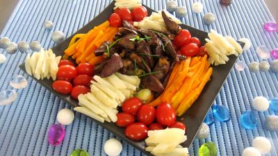 Recettes rapides : Assiette d'alumettes de carottes et topinambours en salade