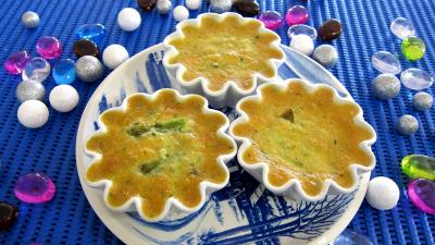 Cuisson au bain-marie : Ramequins de flans d'asperges