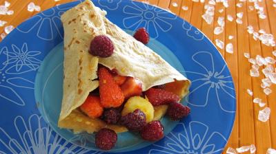 Dessert avec alcool : Cornets de crêpes à la plancha