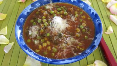 Cuisine diététique : Ramequin de sauce tomate aux petits pois