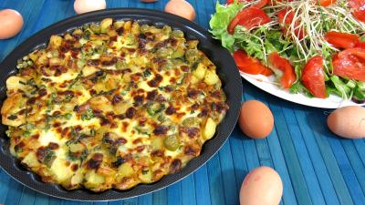 Recette Frittata aux pommes de terre et petits pois