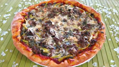 oseille : Assiette de pizza à l'oseille et aux haricots beurre