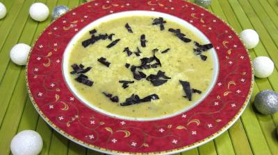 Cuisine diététique : Grand bol de potage au courgette au micro-ondes