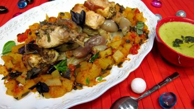 Recette Plat de lapin rôti aux échalotes