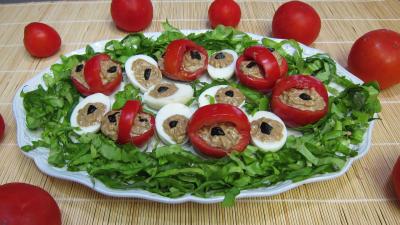 batteur électrique : Plat d'oeufs farcis