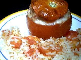 Saucisse : Assiette de tomates farcies au jambon