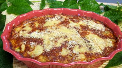 Image : Plat d'haricots verts au four gratinés
