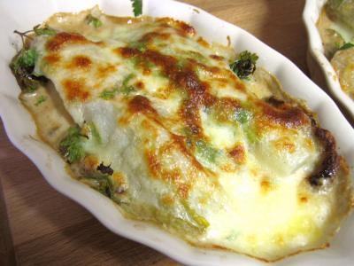 Image : Cassolette d'escalopes de veau aux endives et mozzarella