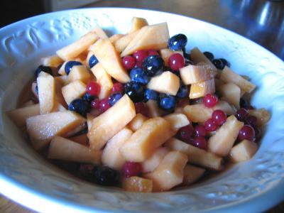 Image : recette Salade de melon aux myrtilles