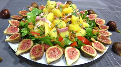 Recettes sans oeufs : Assiette de salade de figues à l'estragon
