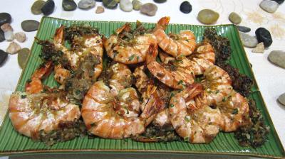 Cuisine diététique : Plat de gambas flambées