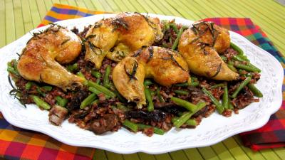 Image : Assiette de cuisses de poulet à l'estragon