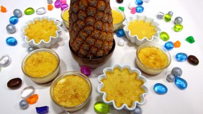Cuisson au bain-marie : Ramequins de flans à l'ananas