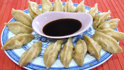Les grands classiques : Assiette de dim sum aux gambas à la farine de froment