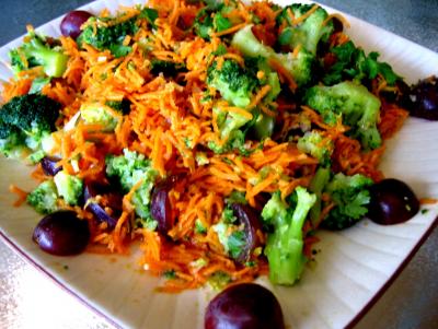 Recette Assiette de carottes à la mandarine et aux raisins