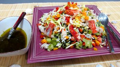 entrée à base de coquillages et crustacés : Plat de poireaux en salade