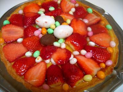 sucre vanillé : Tarte de Pâques aux fraises et à la brousse