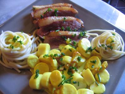 curcuma : Assiette de magret au coeur de palmier