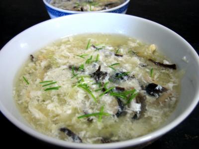 Image : recette Soupe de poulet aux champignons à la chinoise