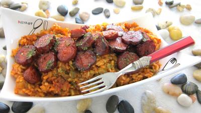 plat complet : Assiette de riz à l'espagnole (ou espagnol)