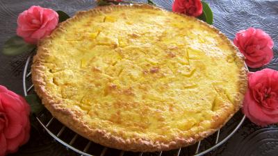 Dessert avec des fruits : Tarte au caillé de vache à la mangue
