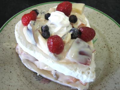 Image : Meringues aux abricots et aux nectarines