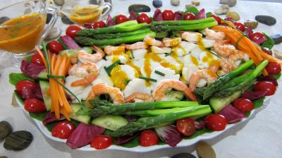 Entrées & salades : Assiette de noix de saint Jacques en salade