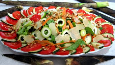 Cuisine diététique : Assiette de pousses de bambou en salade