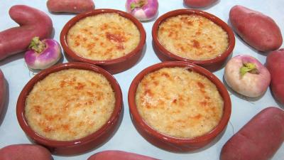 garniture : ramequins de purée de navets