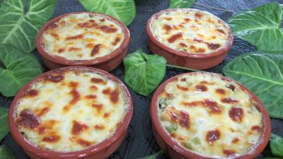 Recettes sans oeufs : Cassolettes de poireaux au saint-Agur