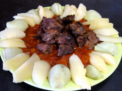 Recette Assiette de foies de volaille aux poires