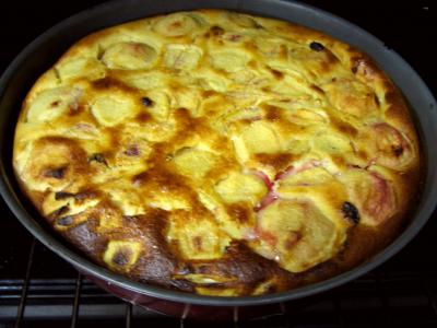Flan aux pêches et aux raisins secs - 6.3