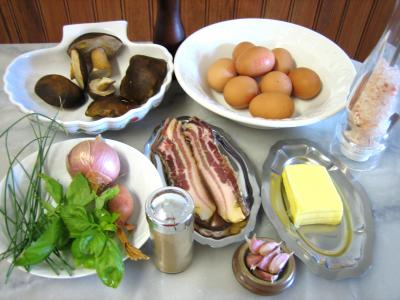 Ingrédients pour la recette : Omelette aux cèpes