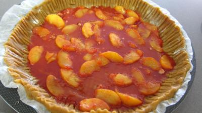 Tarte aux pêches aux pralines roses - 7.2