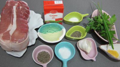 Ingrédients pour la recette : Quasi de veau à la crème d'ail
