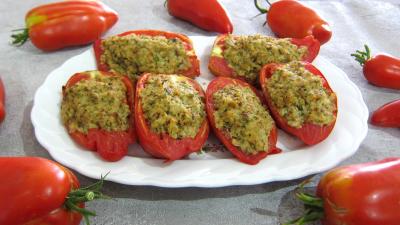 Coquillages et crustacés : Plat de tomates farcies aux crevettes