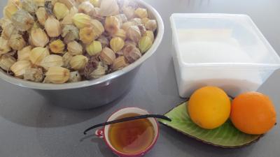Ingrédients pour la recette : Confiture de physalis ou "d'amour en cage"