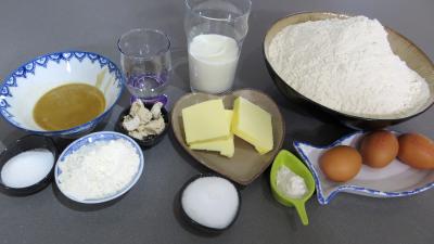 Ingrédients pour la recette : Pâte à pizza au lait