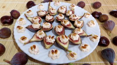 Recettes sans oeufs : Assiette d'amuse-bouche aux figues