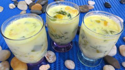 Recettes sans oeufs : Verres de poireaux lactés à la menthe